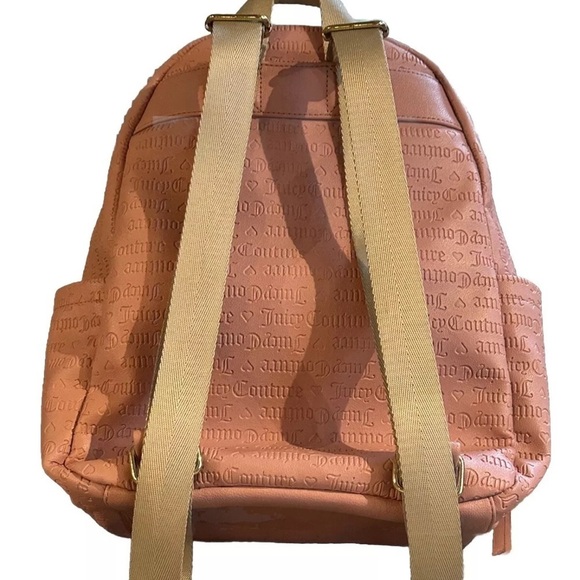 Juicy Couture Backpack w/ Mini Wallet Logo Light Jasmine Word Play Bag Pink  EUC - Picture 6 of 8